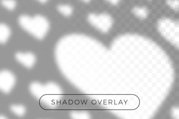 Shadow of heart overlay effects for mockup. Photo-realistic vect — 스톡 벡터