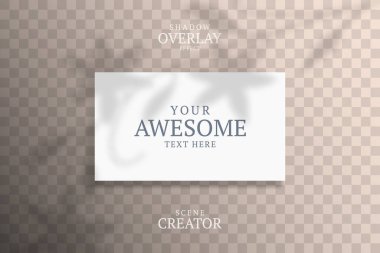 Shadow Overlay Plant Vector Mockup horizontal business Card. Vec