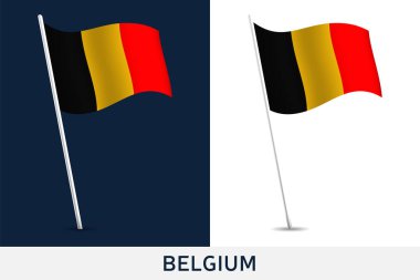 Belgium vector flag. Waving national flag of Belgium isolated on
