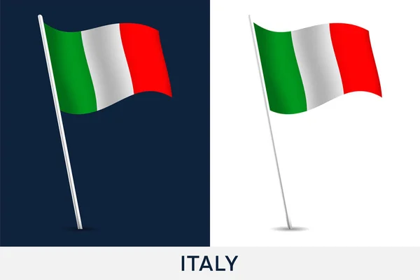 Bandiera vettore Italia. Sventolando bandiera nazionale d'Italia isolata su cui — Vettoriale Stock