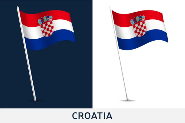 Croacia vector bandera. ondeando bandera nacional de Croacia aislada en — Vector de stock