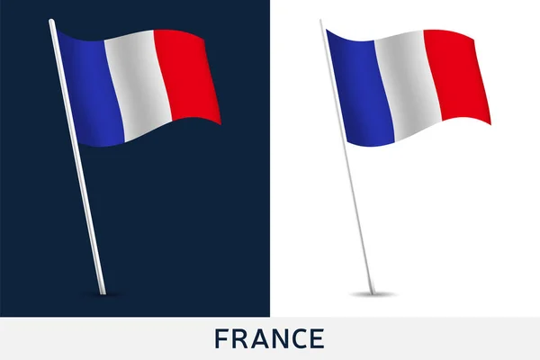 Bandera vectorial Francia. ondeando la bandera nacional de Francia aislada en w — Vector de stock