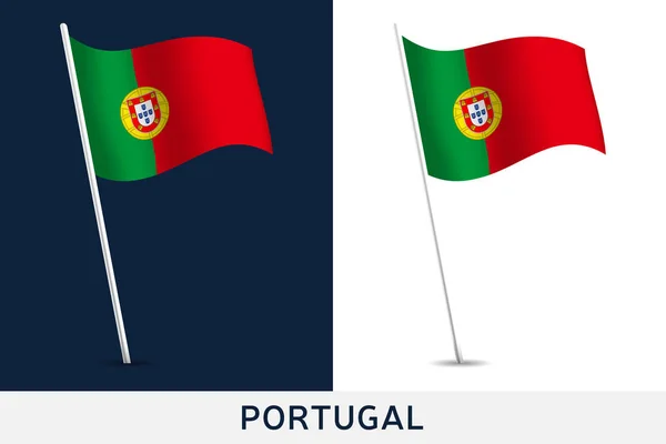 Drapeau vectoriel Portugal. Drapeau national du Portugal brandissant isolé — Image vectorielle