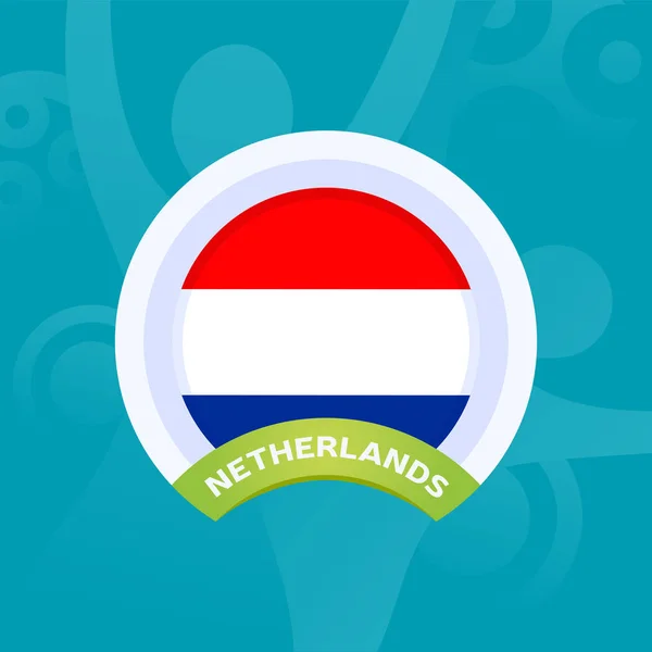 Netherlands vector flag. European football 2020 tournament final — Stok Vektör