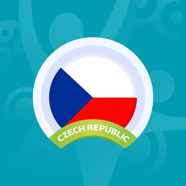 Drapeau vectoriel République tchèque. Tournoi européen de football 2020 fi — Image vectorielle