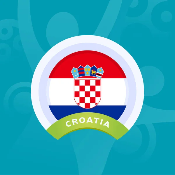 Croatie drapeau vectoriel. Finale du tournoi de football européen 2020 sta — Image vectorielle