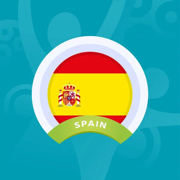 Spain vector flag. European football 2020 tournament final stage — Stok Vektör