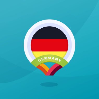 Almanya vektör haritası konum kodu. Avrupa futbolu 2020 turnuvasının son aşaması. Resmi şampiyonluk renkleri ve tarzı.