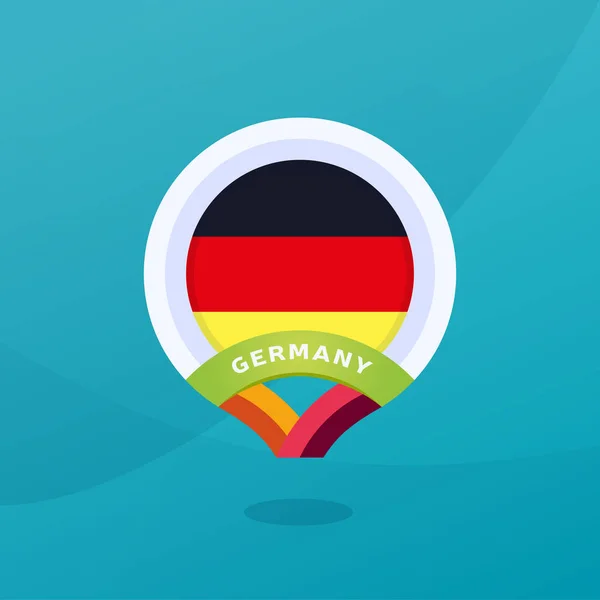 Germania Bandiera Vettoriale Mappa Posizione Pin Fase Finale Del Torneo — Vettoriale Stock