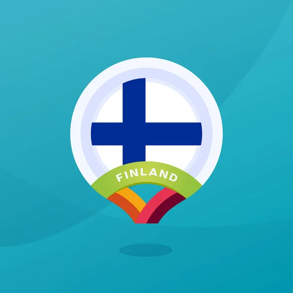 Finlandia Vector Bandera Mapa Ubicación Pin Fútbol Europeo 2020 Fase — Vector de stock