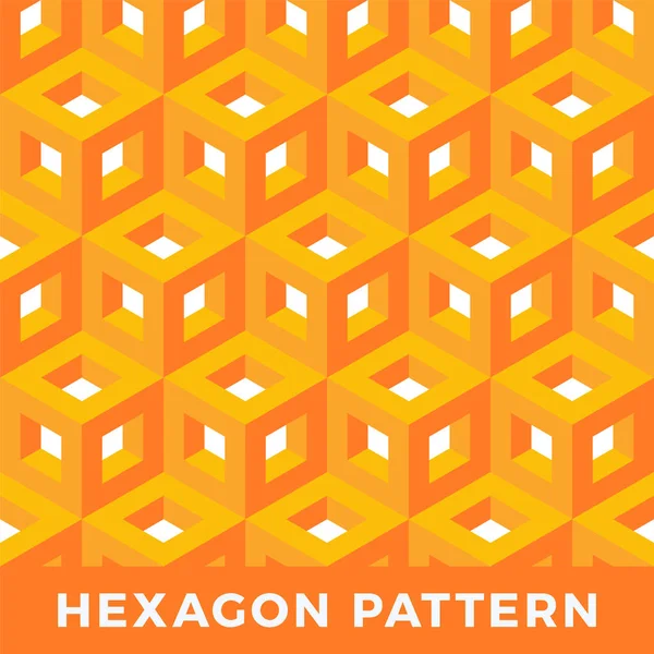 오렌지 섬유가 Hexagon Vector Illustration Yellow Abstract Geometry Background — 스톡 벡터