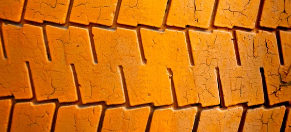 Pomalowany Kolorze Pomarańczowym Stare Tło Opony Samochodu — Zdjęcie stockowe