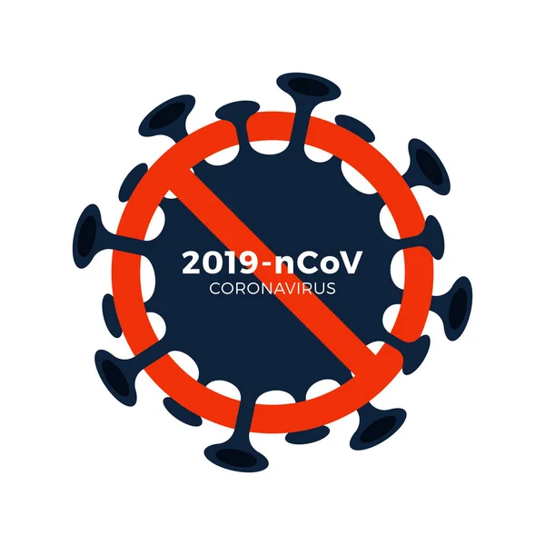Vector illustration Sign caution coronavirus. Stop 2019-nCoV outbreak. Coronavirus danger and public health risk disease and flu outbreak. Pandemic medical concept with dangerous cells