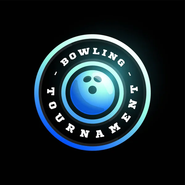 Bowling Kreisförmiges Vektor Logo Moderne Professionelle Typografie Sport Retro Stil — Stockvektor