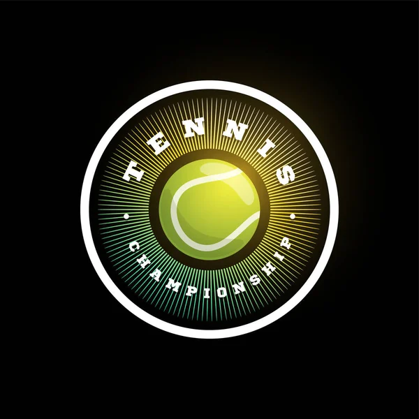 Logo Vectoriel Circulaire Tennis Typographie Professionnelle Moderne Sport Rétro Style — Image vectorielle
