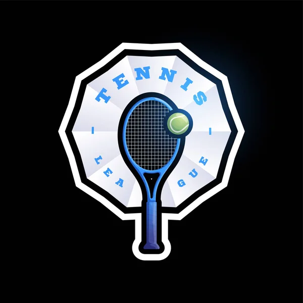 Tennis Forme Abstraite Logo Vectoriel Typographie Professionnelle Moderne Sport Rétro — Image vectorielle