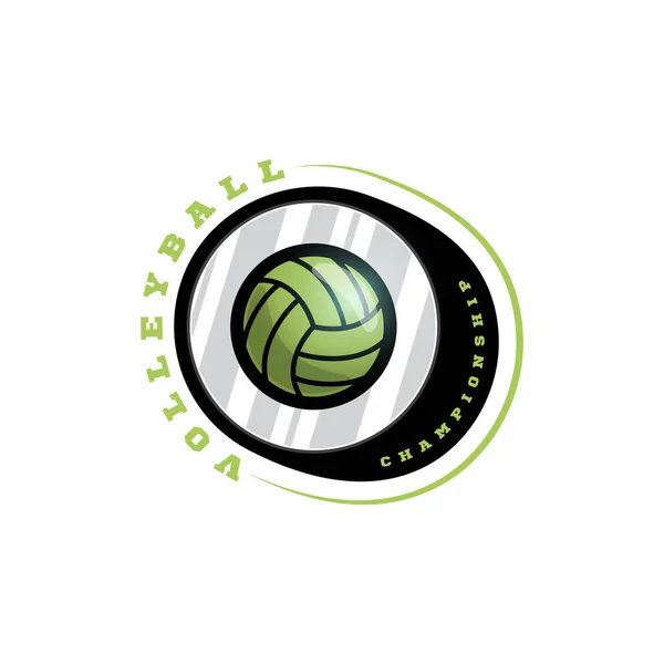 Pallavolo Logo Vettoriale Circolare Moderna Tipografia Professionale Sport Stile Retrò — Vettoriale Stock