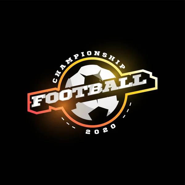 Futebol Futebol Desporto Profissional Moderno Tipografia Estilo Retro Emblema Design — Vetor de Stock