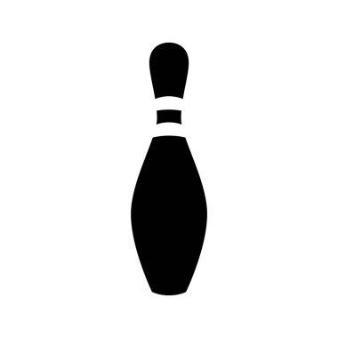 Vector Black Bowling Skittles ikonu. Oyun ekipmanları. Profesyonel spor, resmi yarışmalar ve turnuvalar için klasik Skittle. İzole illüstrasyon.