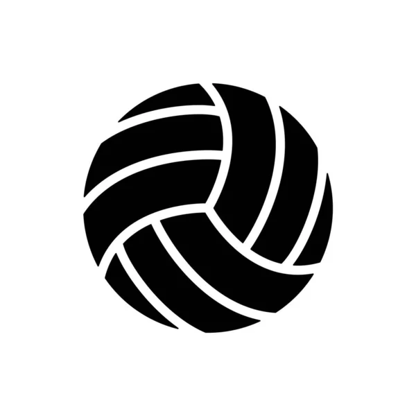 Vektorové Černé Volejbalové Míče Ikona Herní Vybavení Profesionální Sport Klasický — Stockový vektor