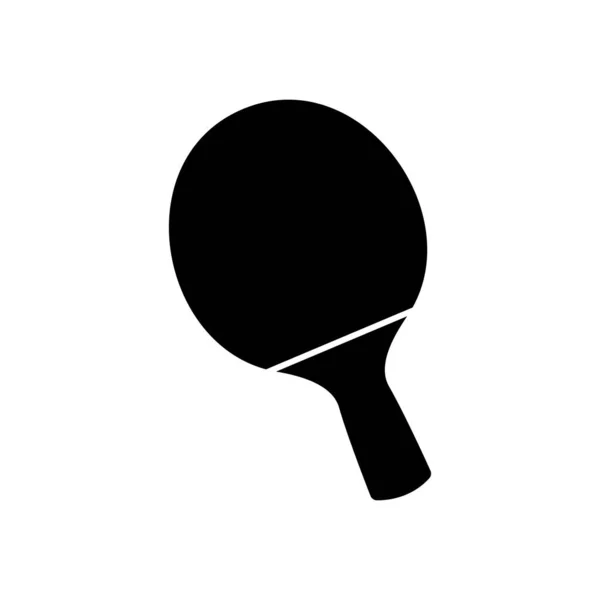 Siyah Masa Tenisi Raketi Ikonu Oyun Ekipmanları Profesyonel Spor Resmi — Stok Vektör