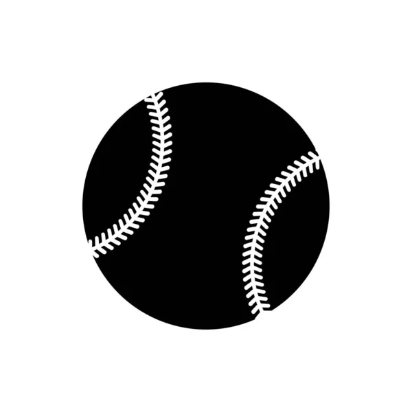 Vector Schwarze Baseball Ikone Spielgeräte Profisport Klassischer Ball Für Offizielle — Stockvektor