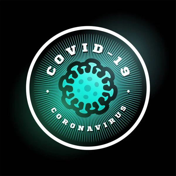 Logo Vettoriale Coronavirus Covid Moderno Cerchio Professionale Sport 2019 Ncov — Vettoriale Stock