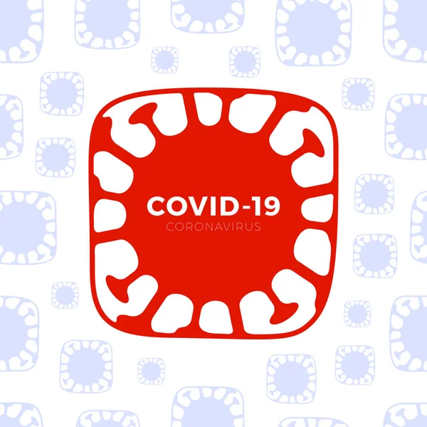 Logo Coronavirus Vector Covid Repetarea Fără Sudură Model Fundal Virusul — Vector de stoc
