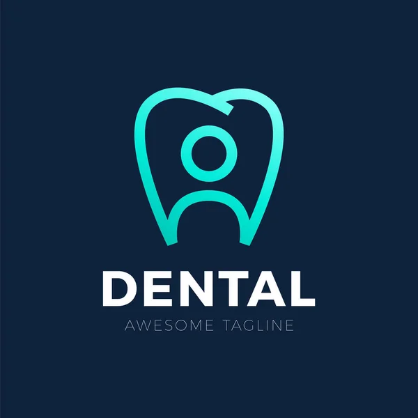 Plantilla Creativa Del Logotipo Del Vector Humano Dental Para Clínica — Vector de stock