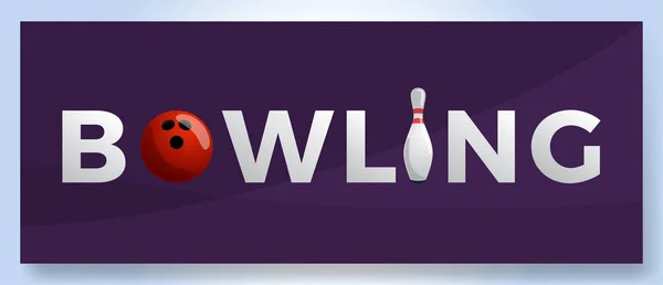 Vector Bowlingclub Logo Für Druck Design Internet Auf Lila Hintergrund — Stockvektor