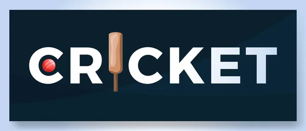 Vector Typography Word Cricket Logo Sport Logotype Equipment Print Design — Stock Vector