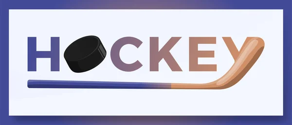 Tipografía Vectorial Palabra Hockey Sobre Hielo Logo Logotipo Deportivo Con — Vector de stock