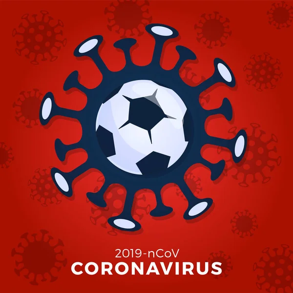 足球或足球传病媒介签署警告验尸报告 停止Covid 19爆发 大肠病毒的危险和公共卫生危险流感的爆发 取消体育赛事及比赛概念 — 图库矢量图片