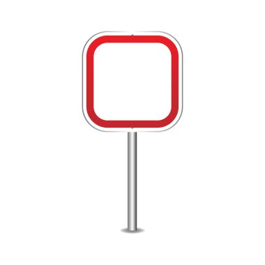Yol işareti boş. Gerçekçi kırmızı yol işareti