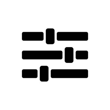 Filtre kontrolü en küçük simgeyi izole etti. Web siteleri ve mobil minimalist düz tasarım için ayar satırı vektör simgesi.