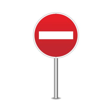 Yol işareti boş. Gerçekçi kırmızı yol işareti