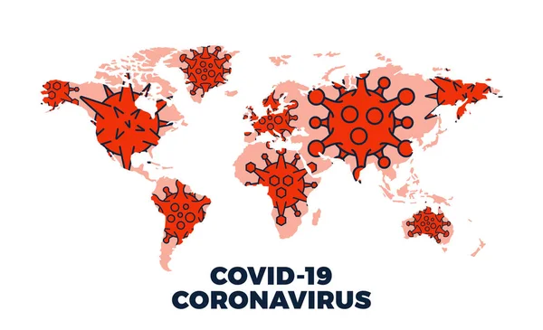 Карта Coronavirus Covid Підтвердила Випадки Всьому Світу Коронавірусна Хвороба 2019 — стоковий вектор