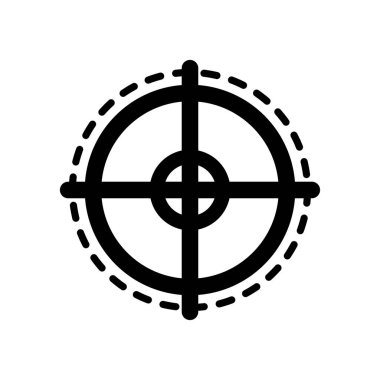 Hedef simgesi beyaz arkaplanda izole edildi, web tasarımı için vektör illüstrasyonu stili