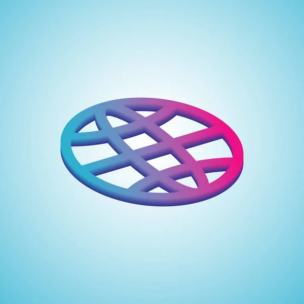 Enkel Gradient Glob Ikon Linjär Kontur Färgglad Isometrisk Ikon Blå — Stock vektor