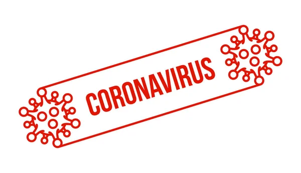 Coronavirus Stamp Banner Corona Virus Disease 2019 Визнач Червоним Чорнилом — стоковий вектор