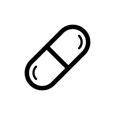 Arka planda modaya uygun düz stil ikonu izole edildi. Web sitesi tasarım ikonu logosu, uygulaması, UI için ikon sayfa sembolü. Hap simgesi Vektör illüstrasyonu, EPS10.