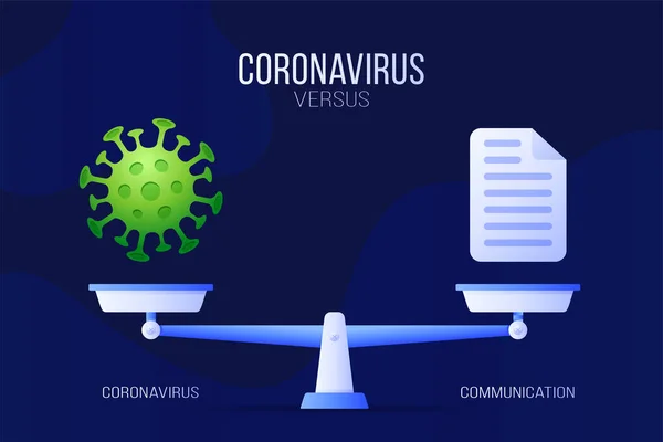 Коронавірус Або Ілюстрація Вектора Язку Творче Поняття Масштабів Проти Одного — стоковий вектор