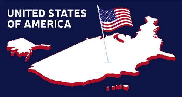 Usa Isometriska Nationella Flagga Illustration Den Amerikanska Flaggan — Stock vektor