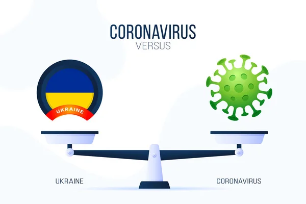 Coronavirus Ucrania Vector Ilustración Concepto Creativo Escalas Lado Escala Encuentra — Vector de stock