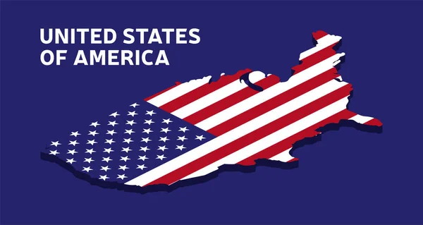 Bandeira Nacional Isométrica Dos Eua Ilustração Ícone Bandeira Americana — Vetor de Stock