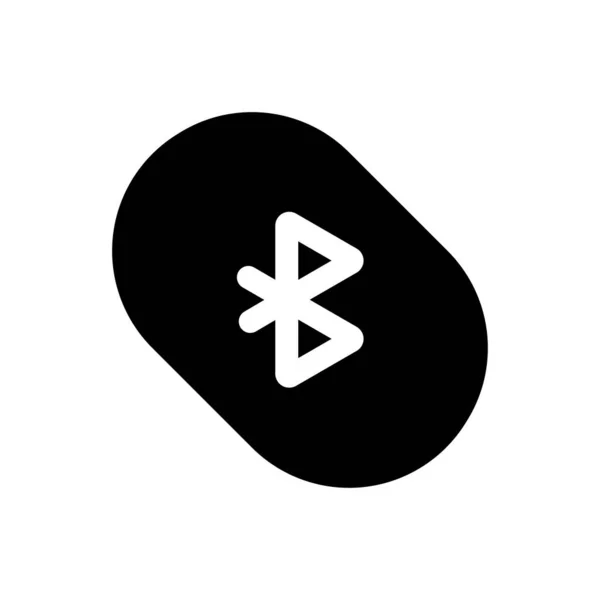 Ikona Značky Bluetooth Vektorová Ilustrace Plochý Design Černé Barvy Znamení — Stockový vektor
