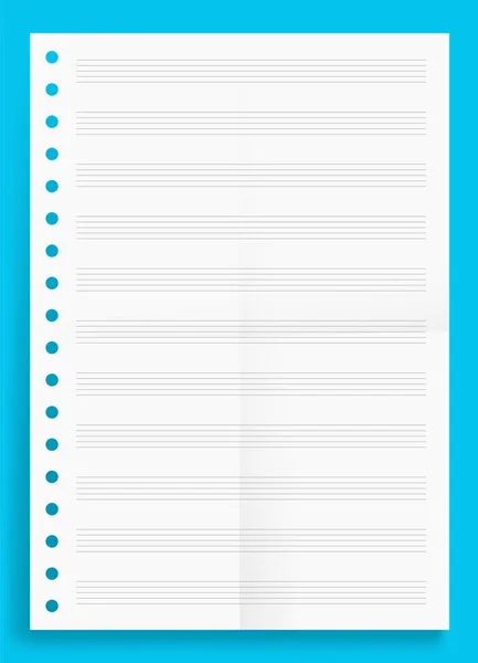 찌그러진 Standart Blank Music Series Format Paper Size Vector Illustration — 스톡 벡터