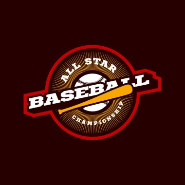 Beyzbol Modern profesyonel spor tipografisi. Vektör tasarımı amblemi, rozet ve spor şablon logosu tasarımı