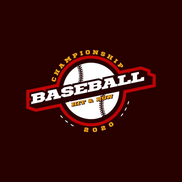 Olahraga Profesional Modern Baseball Tipografi Dalam Gaya Retro Logo Desain - Stok Vektor