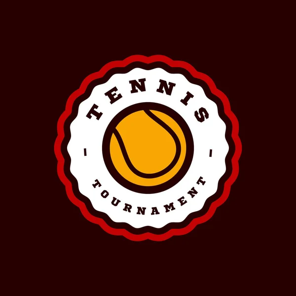 Vettore Tennis Moderno Tipografia Sportiva Professionale Logotipo Stile Retrò Emblema — Vettoriale Stock